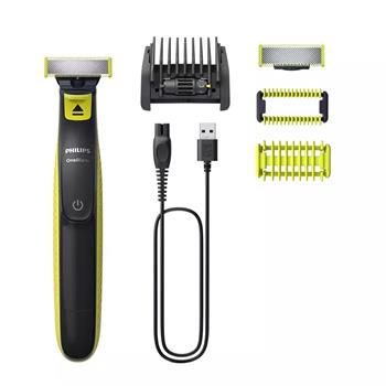 Zastřihovač OneBlade Philips QP2834/20, limetkově zelená, tmavě šedá, na tvář a tělo, břit 360°